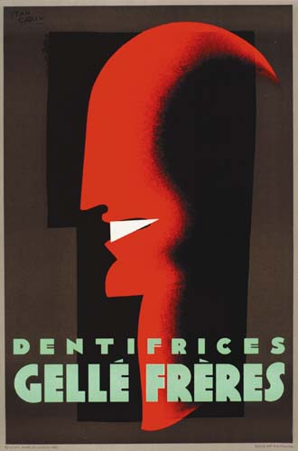 JEAN CARLU (1900-1997) DENTIFRICES GELLE FRERES. 1927/1980. 31x21 inches. Bedos, Paris.